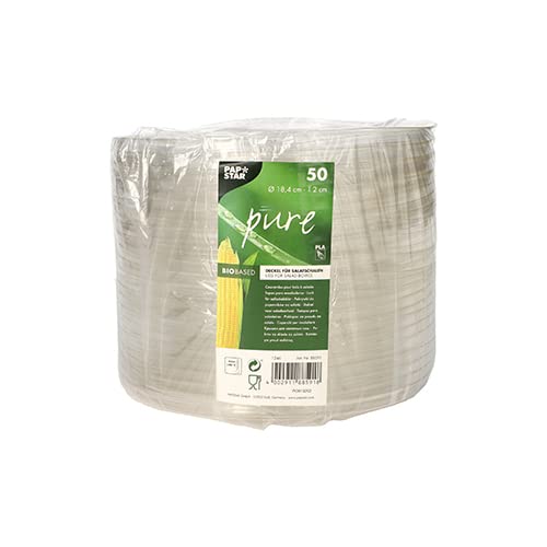 PAPSTAR 300 coperchi per insalatiera to Go, in PET rotondo, Ø 15 cm, 2 cm, trasparente