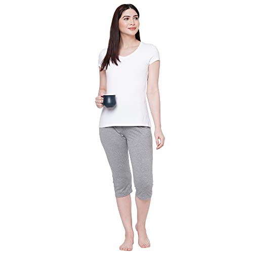 Image of Sweet Dreams Women Solid Cotton Rich Sleepwear /Loungewear Capris