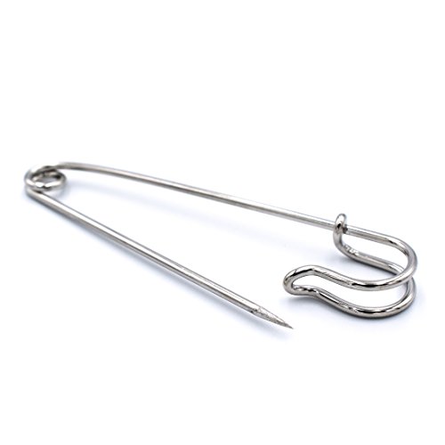 Firefly 30 Pcs Extra Large Safety Pins, 3" Heavy Duty Steel Metal Lock Pin Fasteners For Blankets, Skirts, Crafts, Kilts (Silver) #TOP3