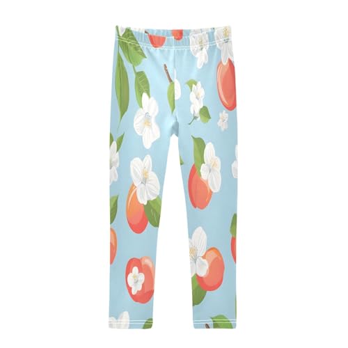 Bolaz Toddler Girls Leggings Printed Yoga Pants Leggings Cherry and White Flower for Kids