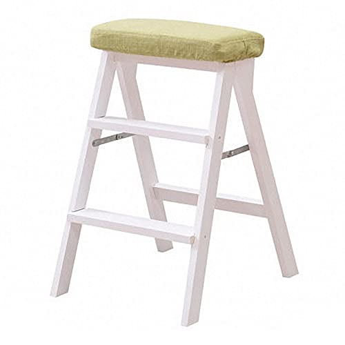 Taburete escalera plegable de madera de haya multifunción para hogar 2