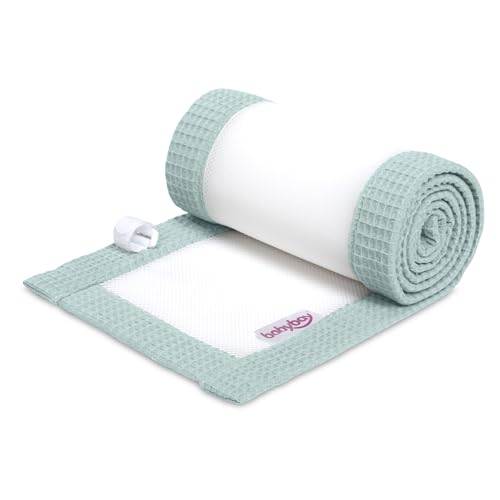 Tour de lit babybay en maille gaufrée 3D bleu clair pour cododo Boxspring XXL