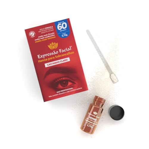 Nova Henna Expressão Facial - Castanho Claro - 60 Aplicações (3,75g)