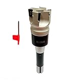 iCarbide 1 Count 4Flute Face Mill Cutter, 50mm Cutting Diameter, R8 Shank, 4 Carbide Inserts