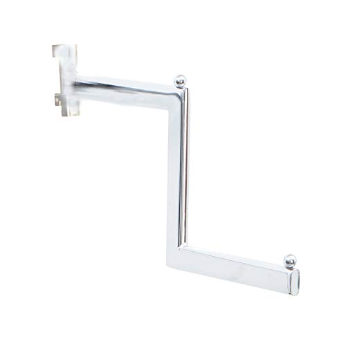 CompleteShopfittings CHROME TWIN SLOT STEPPED ARM CLOTHES RAIL DISPLAY ARM FOR UPRIGHT RETAIL SHOP (3)