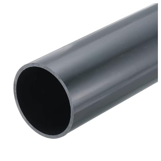 QUARKZMAN Tubo Redondo Rígido de PVC de 54.7mm de Diámetro Interno y 60mm de Diámetro Externo, Longitud de 8 Pulgadas, Color Gris Oscuro de Alta Resistencia para Tuberías de Agua