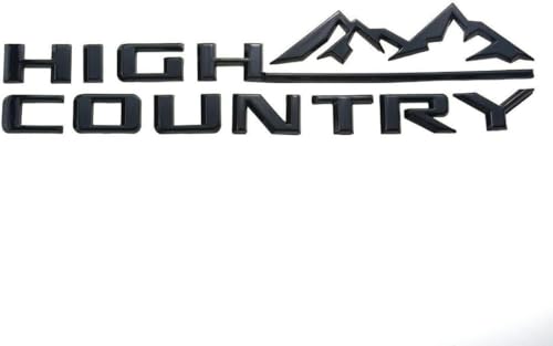Image of 3X 2019-2026 Tahoe Compatible with Silverado High Country Tailgate Letter Logo Emblem 3D Badge Namaplate Replacement for High Country (Gloss Black)