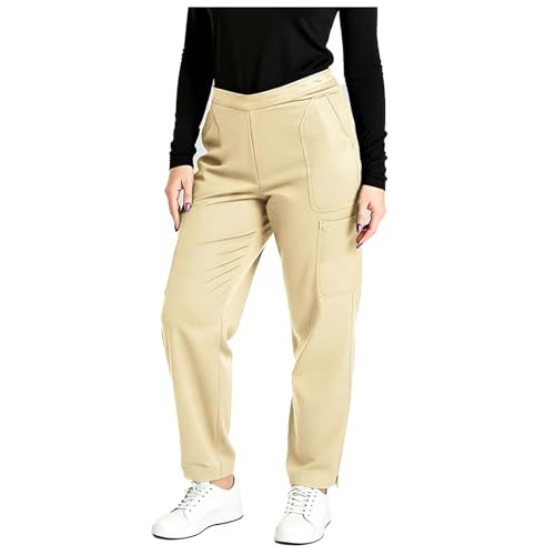 Image of 2026 Scrub Set for Women, Modern Classic V-Neck Scrubs Top with Straight Leg Pant Multi Pockets Housekeeping Uniform