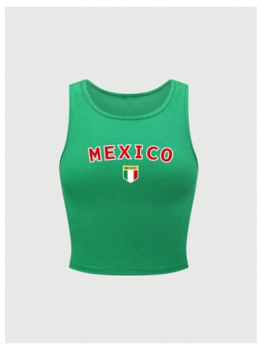 WDIRARA Women's Graphic Print Crop Tank Tops Crew Neck Sleeveless Slim Fit Fashion Top3