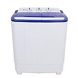 ZOKOP Portable Washing Machine,16 lbs Compact Twin Tub Washer and Spin Dryer for Apartment, Dorms,White & Blue