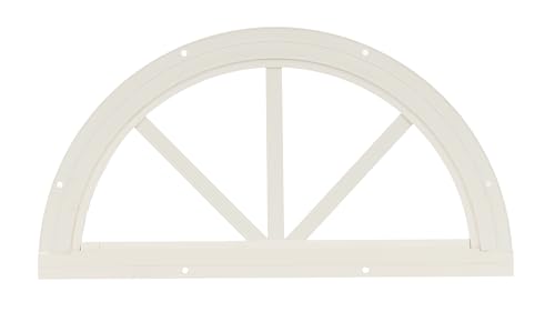 shed window 142534 half moon sunburst flush mount tempered glass white for sheds playhouses and chicken coops 1 pk sunb14w-bx1