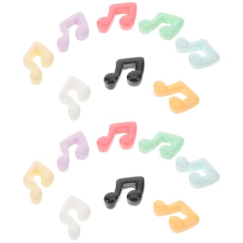 GALPADA 54 Piezas Mini Charms Musicales de Resina para Manualidades Notas Musicales Planas para Decorar Fundas de Teléfono Joyería y Scrapbooking