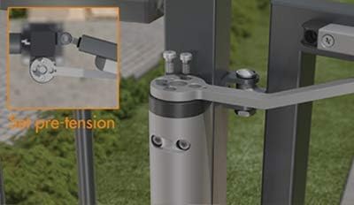 Locinox VERTICLOSE-2-ZILV Türschließer, für und Öffnung, silberfärbig Adjustable Door Closer Verticlose 2 Opening Angle 90° / 180, Aluminium, Silver-Coloured
