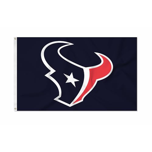 Rico Industries NFL Football Houston Texans Primary Logo 3 x 5 Banner Flag Single Sided - Indoor or Outdoor - Home Dcor