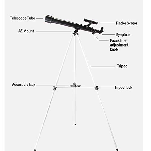 Telescopio refractor 50mm 600mm con trípode y accesorios miniatura 7