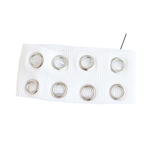 Bandeau steampunk fille blanc avec œillets métalliques pour cheveux