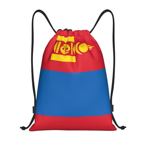 Mongolian flag print Drawstring Bag Sack Gym Bag Ditty Bag for Gym Traveling, Hiking, Yoga, Shopping for Adult