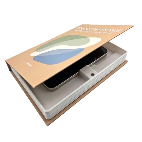 Fake Book Phone Cover, Hide Your Phone In Plain Sight, Compatible with All Phones Including iPhone, Samsung Galaxy, Google Phones 'Slow Home' Book Design Multicolor