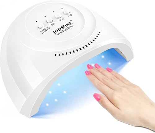 JODSONE Lampe UV Ongles Gel avec 30 perles lumineuses pour vernis gel, Lampe UV LED Professionnelle Double Puissance Sélectionnable capteur automatique, 3 minuteries