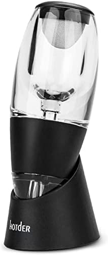 Hotder Wine Aerator, Acrylic Red Wine Decanter Pourer with Base Gift Set for Christmas New Year Party Wine Lover Gift-Black