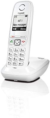 Avvicinamento view of the Gigaset AS405 handset keypad and display, highlighting the call and navigation buttons.