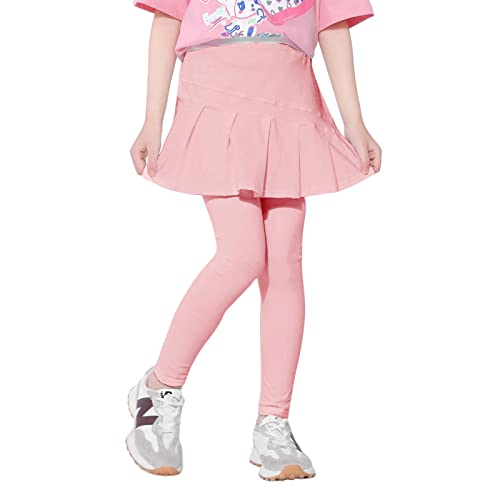 birbyrrly Girls Footless Leggings with Ruffle Skirt, Skirt Leggings for Girls