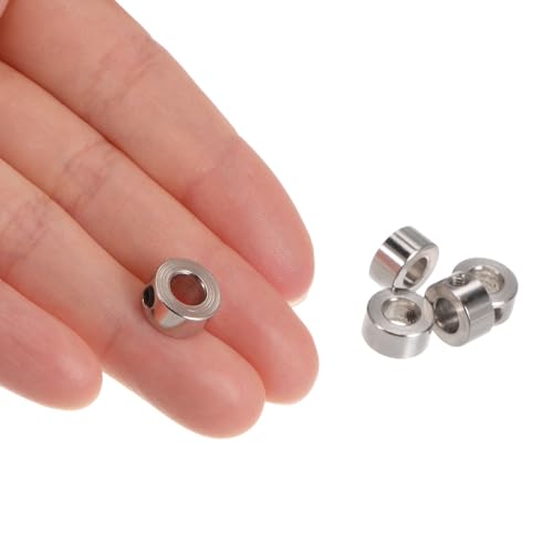 sourcing map 10 Stück Stellringe mit Innsechskant, 5,05 mm Bohrung Wellenkragen, 10 mm x 5 mm (ADxH), Stellring Klemmring für Madenschraube Tiefenanschlagringe