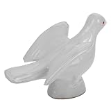 Symbole de paix : la forme de pigeon sur le toit représente la paix et le , ce qui en fait un ajout significatif à votre maison jardin, figurine d'oiseau nordique, ornements de bureau d'oiseau en céramique