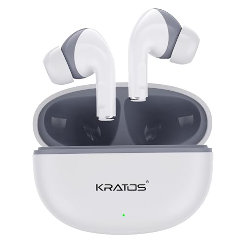 Image of Kratos Pop Ear Buds Wireless with 60H Playtime, Noise Isolation & Clear Calls, Bluetooth Earbuds with Voice Assistant, Ear Buds with Bluetooth V 5.3 & with Type C Fast Charging, IPX4 TWS Earphones