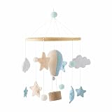 EHJRE Campanas de Viento de Bola de Fieltro Móviles para Cuna de Bebé, Decoración Colgante, Decoración de Guardería Montessori, Campanas de Viento de Techo, Estilo b, Individual
