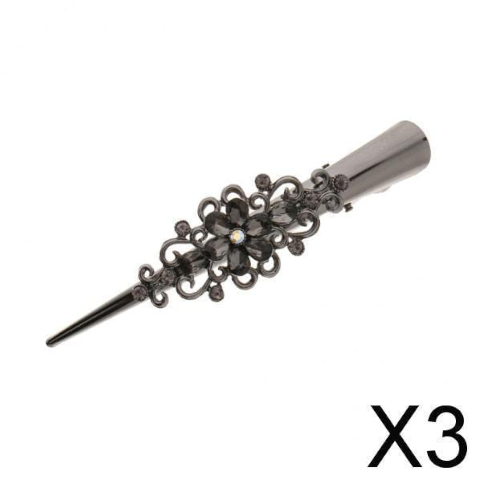 3pc Rhinestone Hair Alligator Clips Set for Women