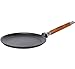 Produktbild Biol  Gusseisen-Pfanne für Crêpes/Pfannkuchen, Bratpfanne 22, 24 cm, abnehmbarer Holzgriff, Induktion, Eisenguss, Schwarz , 24 cm