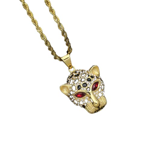 Collier tête de guépard viking homme au design finement ciselé