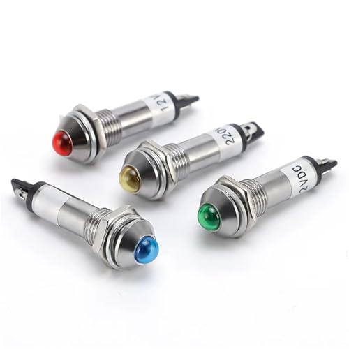 Feu de signalisation LED 8mm XD8-2 en cuivre pour tableau de bord industriel 24V - 2