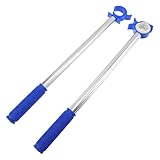 Gadpiparty 2 Stück Pack Fensteröffner Teleskopstange aus Aluminium Silber für Dachfenster Markisenfenster Zugstange zum Öffnen und Schließen in Küche Wohnzimmer und Schule