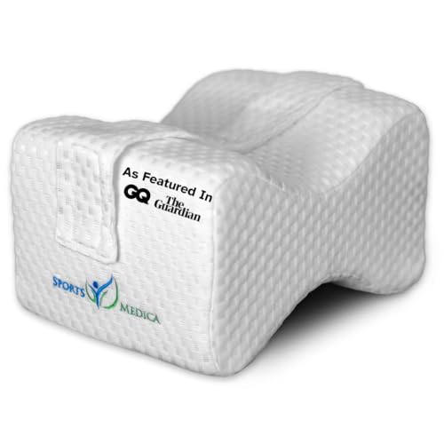 Almohada para Las Rodillas desarrollada por Doctores - Cuña ortopédica viscoelástica para Dormir de Lado, ciática, Dolor de Espalda Baja - Almohada para piernas para Dormir de Lado - Manual Incluido