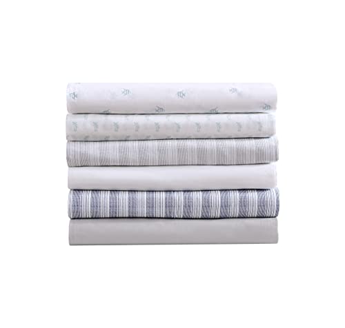 Image of Tommy Bahama | Cool Zone Collection | Sheet Set - 100% Percale Cotton, Crisp & Cool, Lightweight & Moisture-Wicking Bedding, Oeko-Tex Certified, California King, White