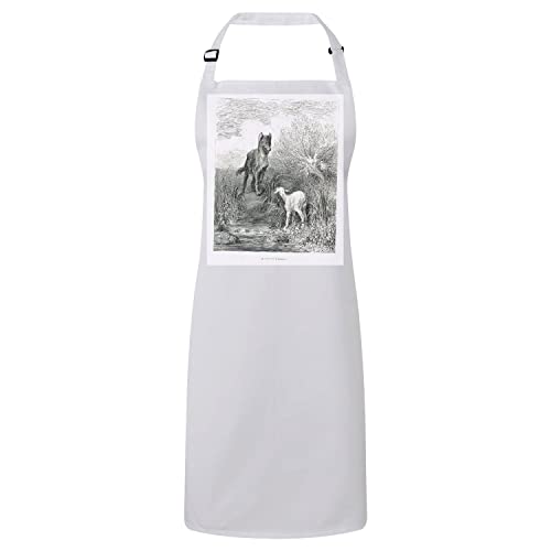 Tablier Blanc Le Loup et l'Agneau Doré : le cadeau idéal pour passionné de cuisine