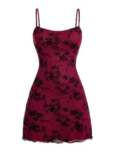 Image of Milumia Women's Summer Mini Dress 90s Boho A Line Mesh Short Dresses