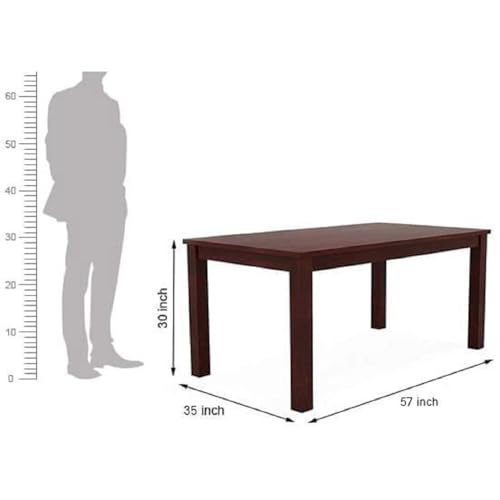 Image of Furniture Solid Sheesham Wood 6 Seater Dining Table Set with Chairs | Wooden Six Seater Dining Set for Home, Kitchen, Living Room & Restaurants (Mahogany Finish) | 1 Year Warranty