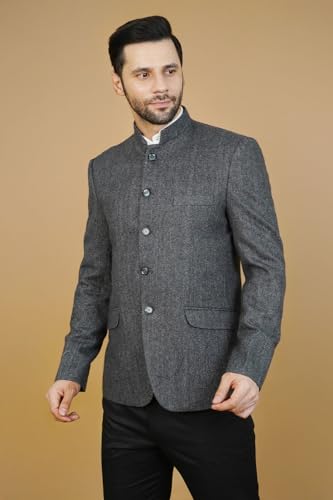 Image of WINTAGE Mens Tweed Wool Bandhgala