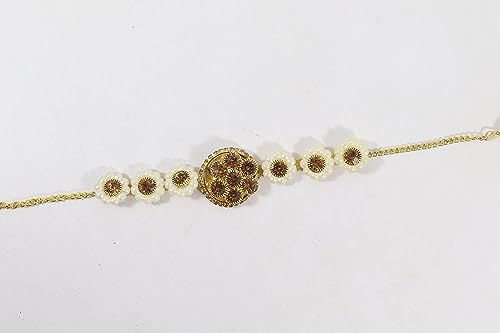 Image of NMII Gold Plated Chain Bracelet Rakhi For Brother Raksha Bandhan 2023 | Stylish Metal Rakhi | Rakhi for Brother /Bhabhi | Bracelet For Boys | Rakhi Combo | Rakhi Gift (Pack of 1)