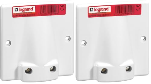 LEGRAND | Sortie Cable 95x95 20/32A Vis, Fixation Murale Par Vis, Equipée D'un Serre-Câble Anti-Arrachement, 1 Sortie Pour Câble Ø17mm à Ø19mm (Lot de 2)