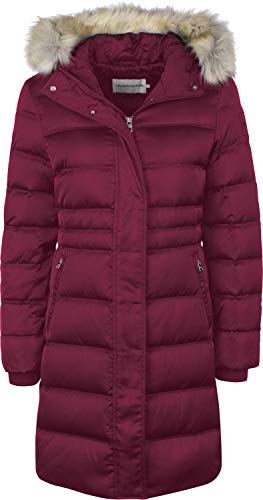 Calvin Klein Jeans Down Long Nylon Puffer W Abrigo de Plumas Beet Red