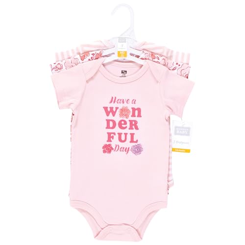 Hudson Baby Infant Girl Cotton Bodysuits, Wonderful Floral, 18-24 Months