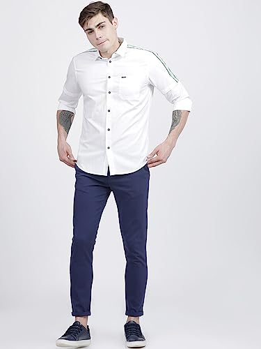 Image of The Indian Garage Co Men's Cotton Slim Fit Placement Print Full Sleeves Cutaway Collar Casual Shirt
