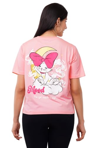 Image of ASTRAPE & BRONTE Oversized Printed Ladies T-Shirt - Virgin Cotton, Puff Print, Casual Wear - Comfortable, Trendy Graphic T Shirt