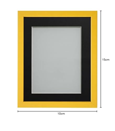 Frame Company Jellybean Range Mustard Yellow Wooden 6x4 inch Picture Photo Frame with Black Mount for Image 5x3 inch * Choice of Colours & Sizes* Fitted with Perspex - Image 2
