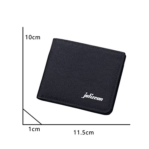 Mini Coin Wallet Simple Multi-functional Folding Small Canvas Card Wallet(Black)2