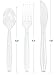 EDI Clear Disposable Plastic Cutlery Set - 96 Piece Assorted: 32 Forks, 32 Knives, 32 Spoons | Heavy-Duty, BPA-Free, Reusable | Clear Plastic Fork and Knife Set